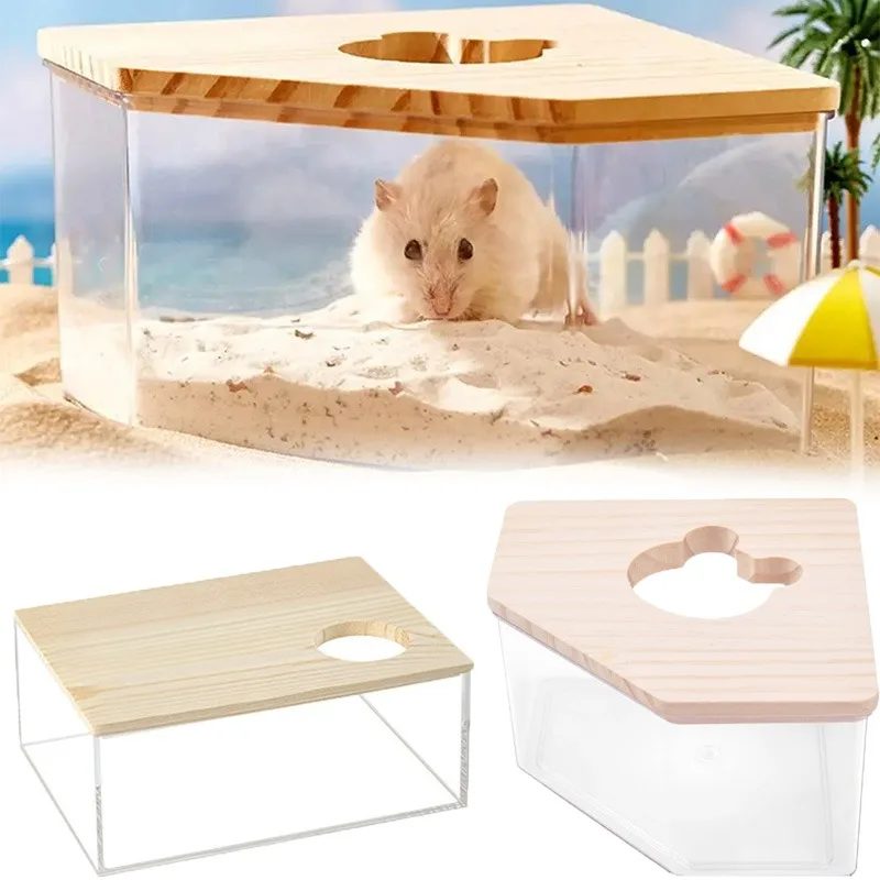 Clear Sand Bath House with Wooden Lid