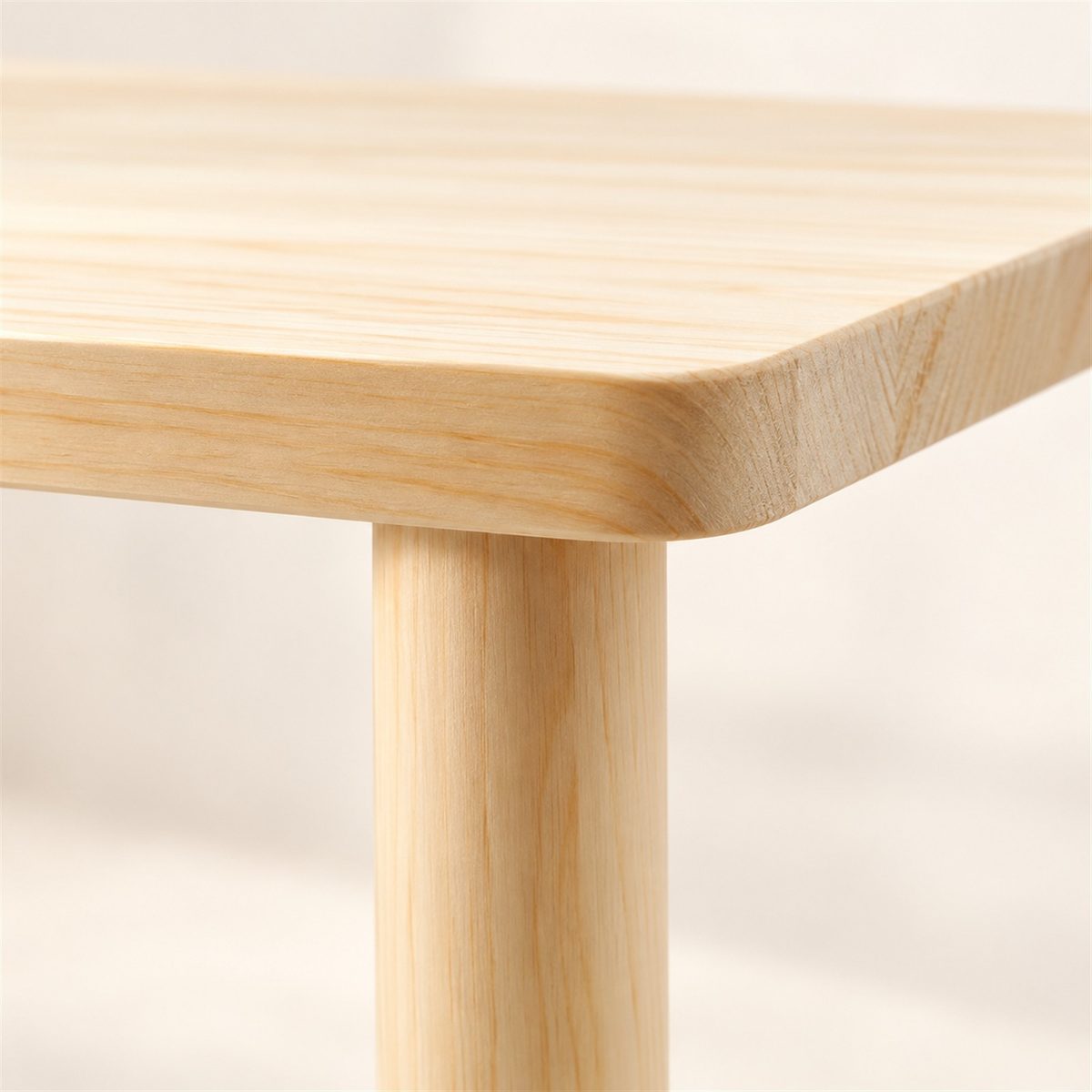 Illustrative image of Wooden Platform Table, close-up detail