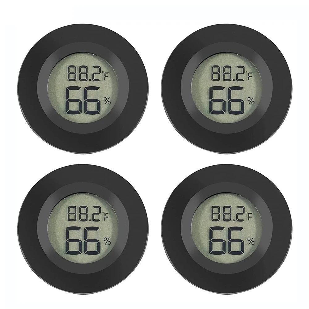 Mini Thermometer & Hygrometer, 4-Pack