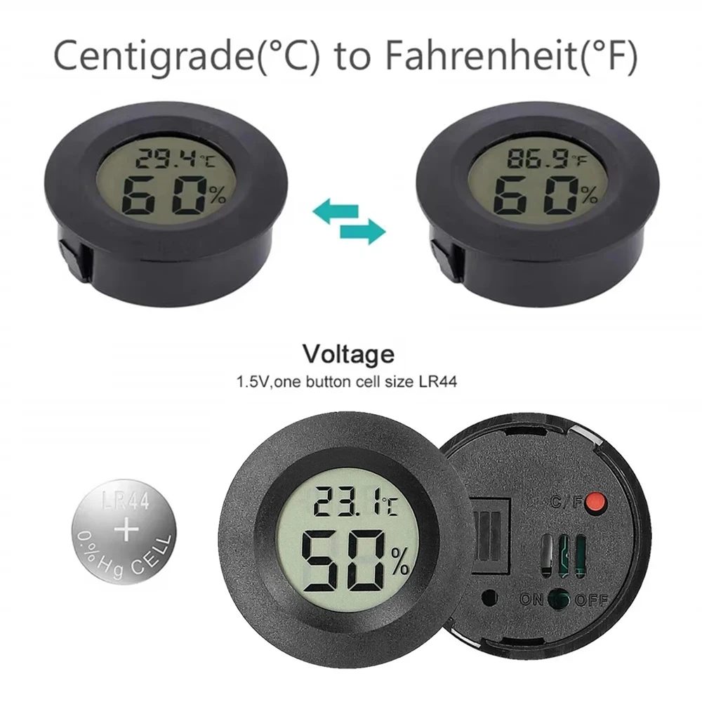 Mini Thermometer & Hygrometer, 4-Pack