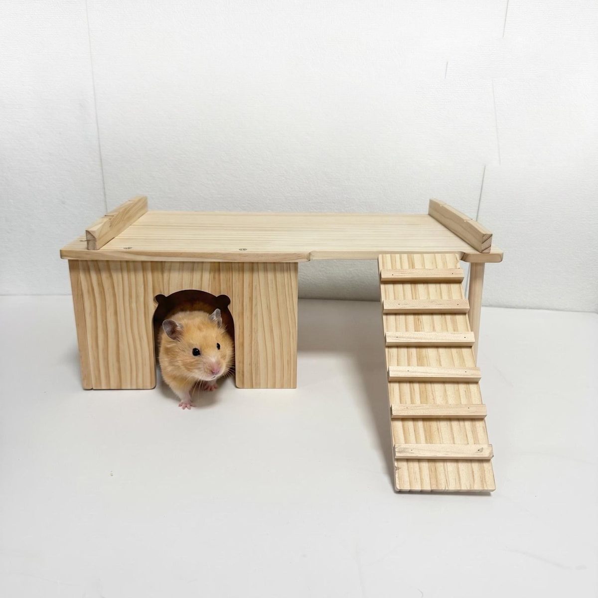 Two-Level Wooden Hideout with Ladder